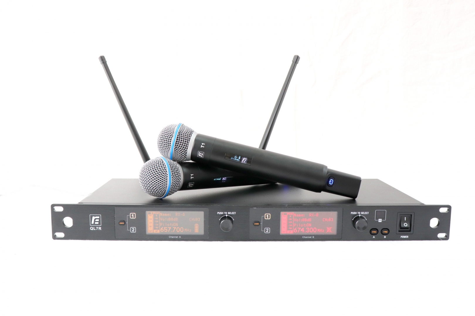 RFIntell QL7R/T1-B 720,500-754,000 МГц 2-канальная радиосистема с 2-мя ручными микрофонами в Шадринске